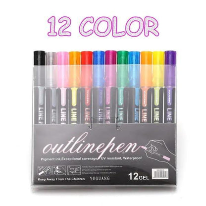 12-Piece Marker Pen Set – Vibrant Colors for Creative Drawing
