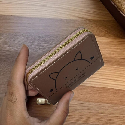 PU Leather Printed Zipper Wallet – Stylish Slim Pocket-Friendly Design