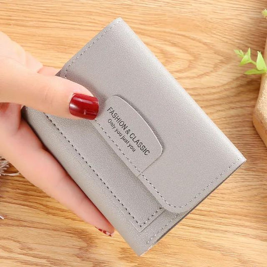 PU Leather Women’s Tri-Fold Wallet – Stylish Slim Pocket-Friendly Pack of 2 (Black & Grey)
