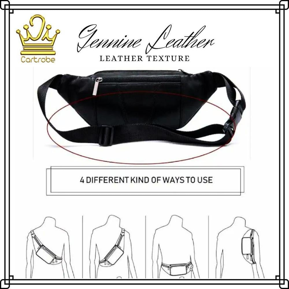 Leather Waist Belt Wallet – Multi-Pocket Travel Pouch with Adjustable Strap