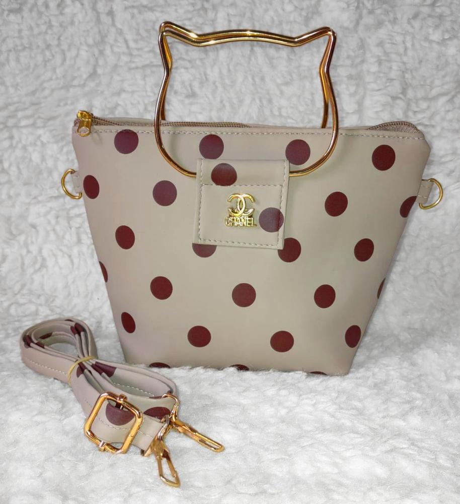 Printed PU Leather Handbag Set for Girls – With Mobile Wallet & Long Strap