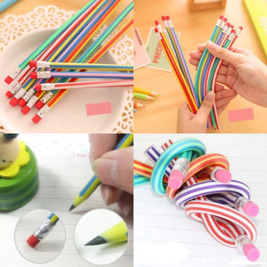 Flexible Rubber Twist Pencils – 10 Pcs Multicolor Set