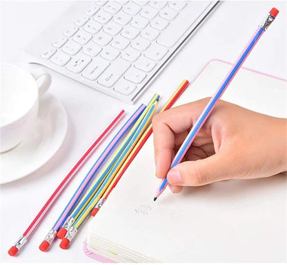 Flexible Rubber Twist Pencils – 10 Pcs Multicolor Set