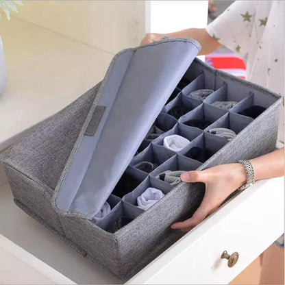 2 Pcs Foldable Oxford Fabric Wardrobe Organizer Box – Grey
