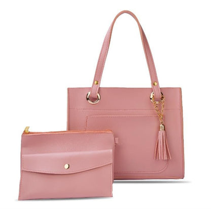 Women’s 3-Piece Stylish Rexine Handbag Set – Tote, Makeup Pouch & Clutch