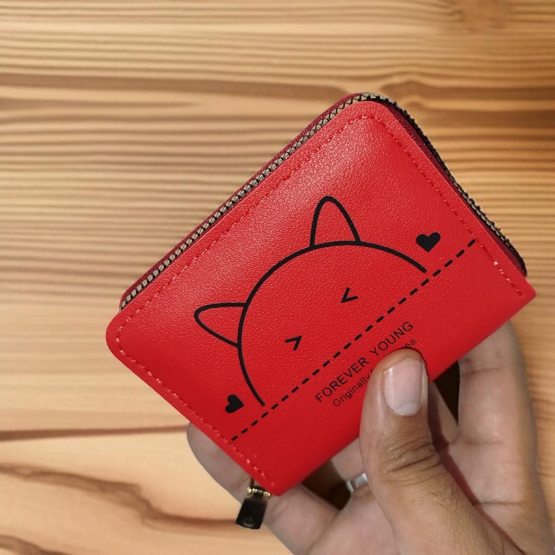 PU Leather Printed Zipper Wallet – Stylish Slim Pocket-Friendly Design