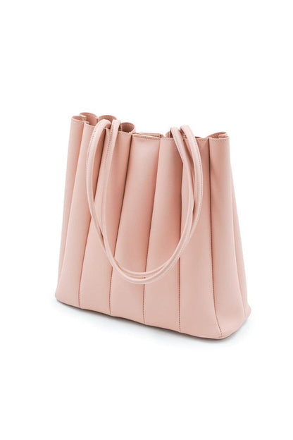 Elegant Black PU Leather Shoulder Bag – 2 Piece Set for Girls